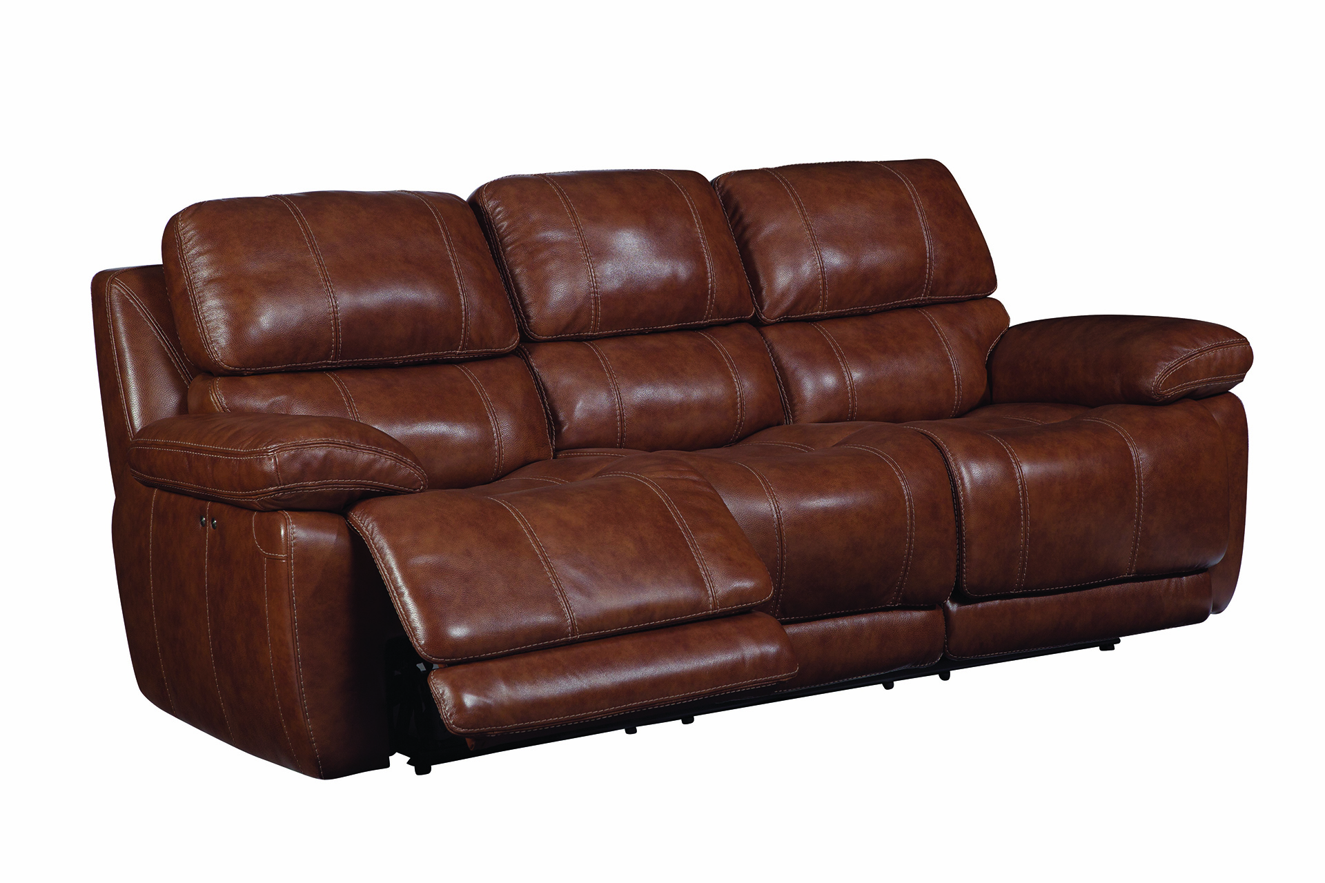 simon li leather power reclining sofa in charcoal